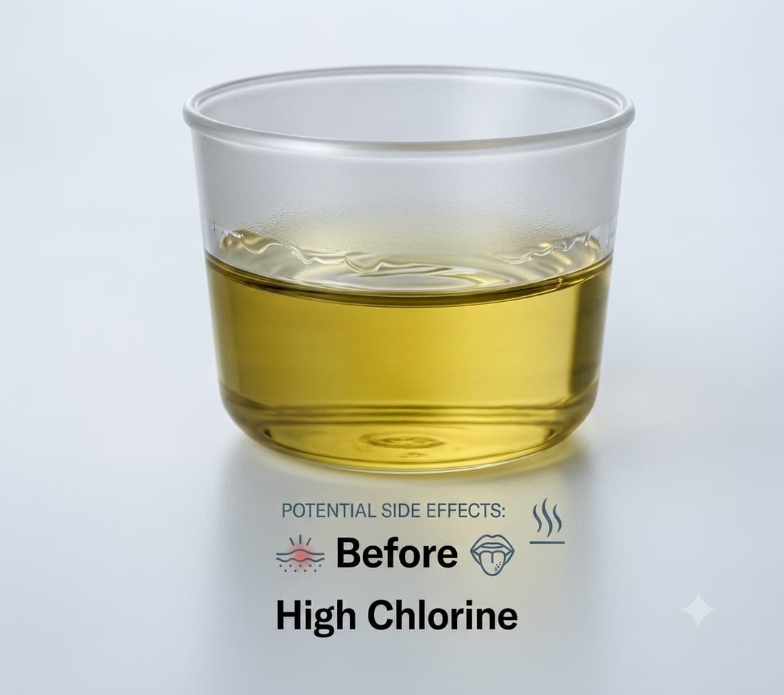 Unfiltered contaminated glass representation for Chlorine Test